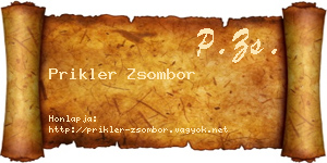 Prikler Zsombor névjegykártya